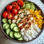 Chicken and Veggie Rice Bowl with Mozzarella