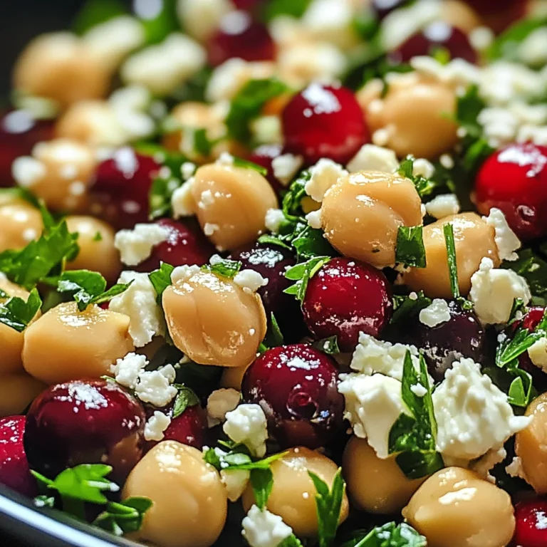 Feta & Cranberry Chickpeas with Lemon Vinaigrette