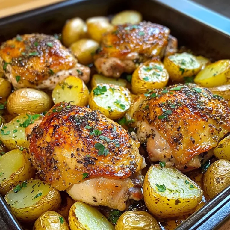 Garlic Herb Roasted Chicken Thighs with Baby Potatoes