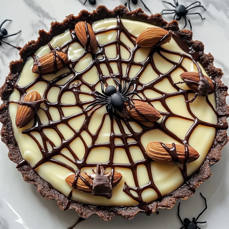 Halloween Chocolate Spiderweb Tart