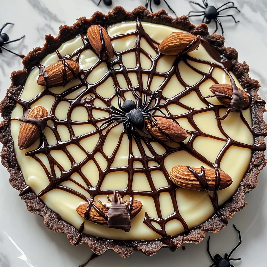 Halloween Chocolate Spiderweb Tart