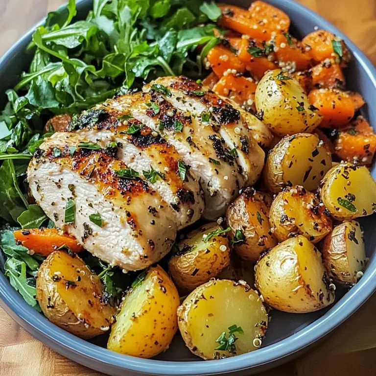 Herb Grilled Chicken with Roasted Potatoes, Carrots & Quinoa