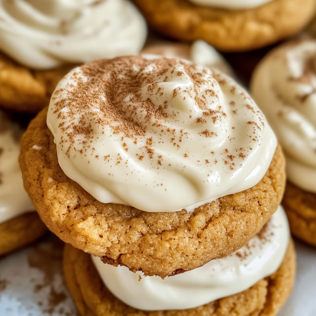 Pumpkin Cookies with Cream Cheese Frosting
