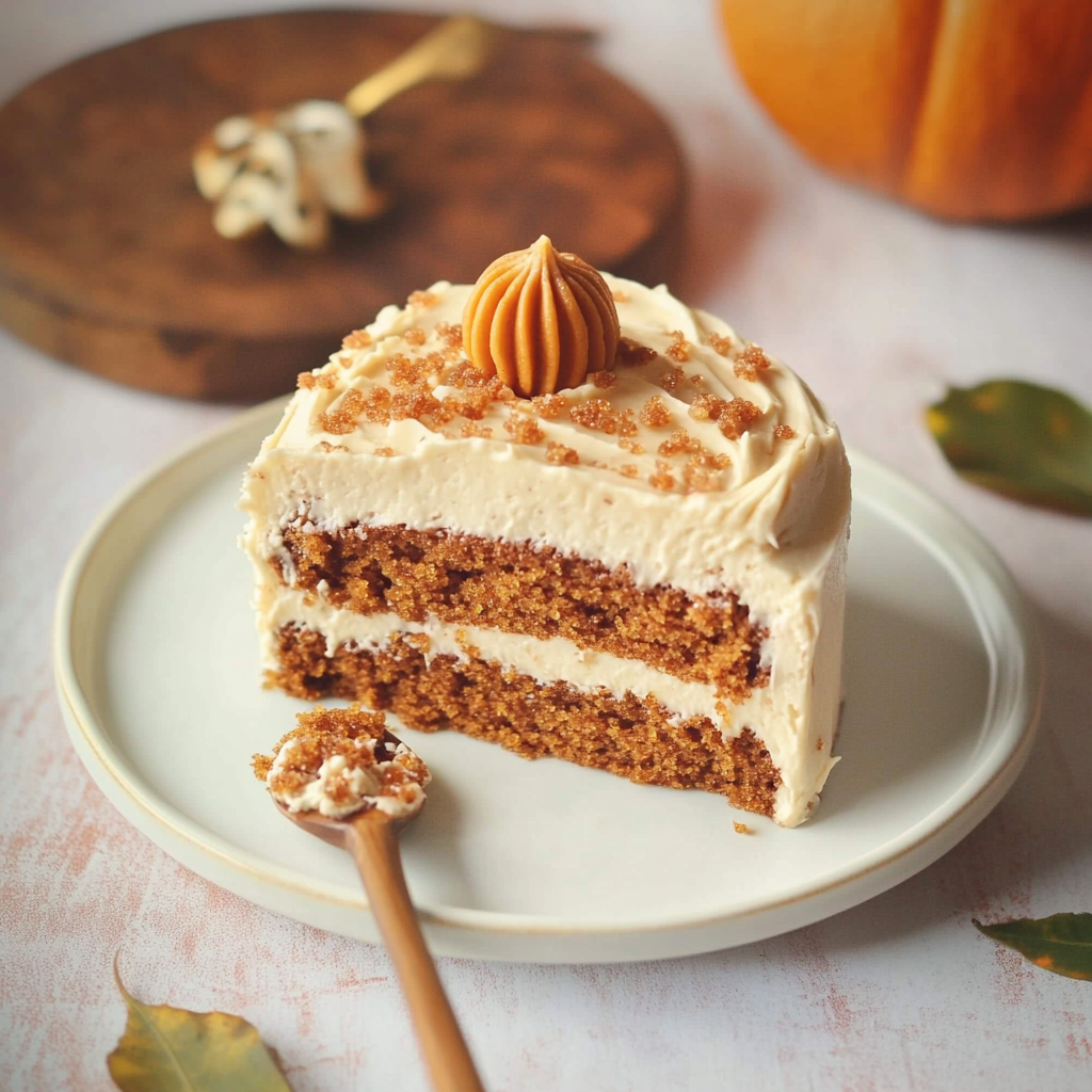 Pumpkin Spice Cake with Brown Sugar Cream Cheese Frosting
