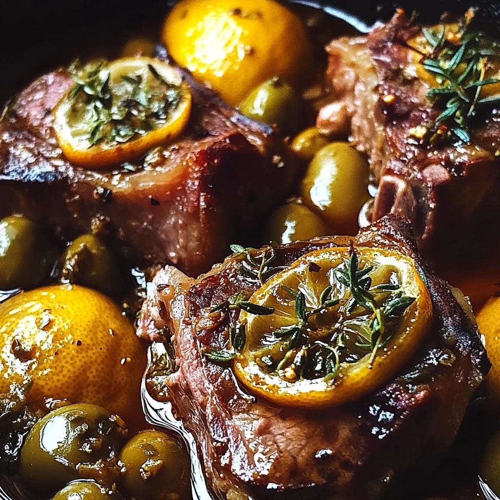 Braised Lamb Neck with Lemon, Olives & Warm Spices