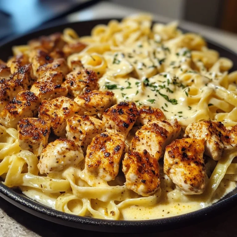 Cajun Chicken Alfredo Fettuccine Pasta with Velveeta Sauce