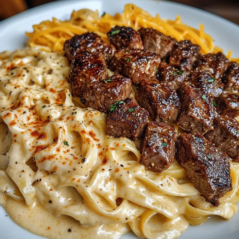 Cajun Steak Tips with Cheesy Parmesan Linguine