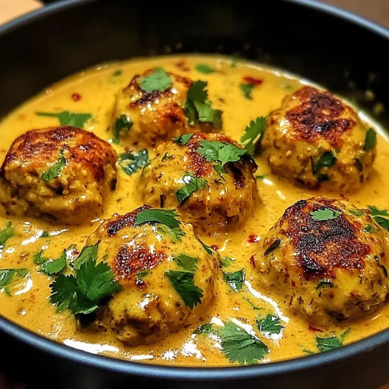 Chicken Meatballs in Coconut Curry Sauce