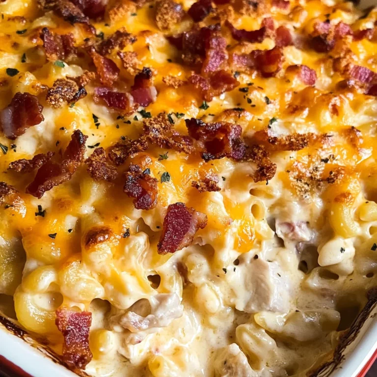 Chicken Turkey Bacon Ranch Mac and Cheese Casserole