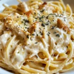 Creamy Crockpot Garlic Parmesan Chicken Pasta