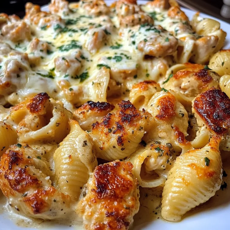 Creamy Parmesan Chicken Shells with Melted Mozzarella