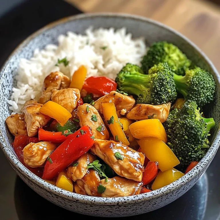 Garlic Chicken Stir-Fry Bowl with Broccoli Rice