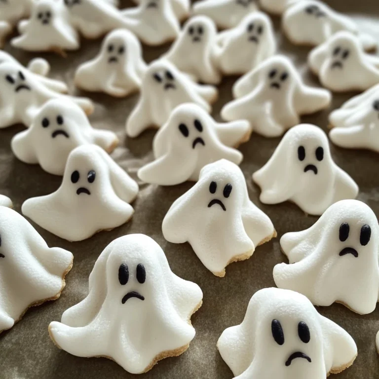 Ghost-Shaped Meringue Cookies