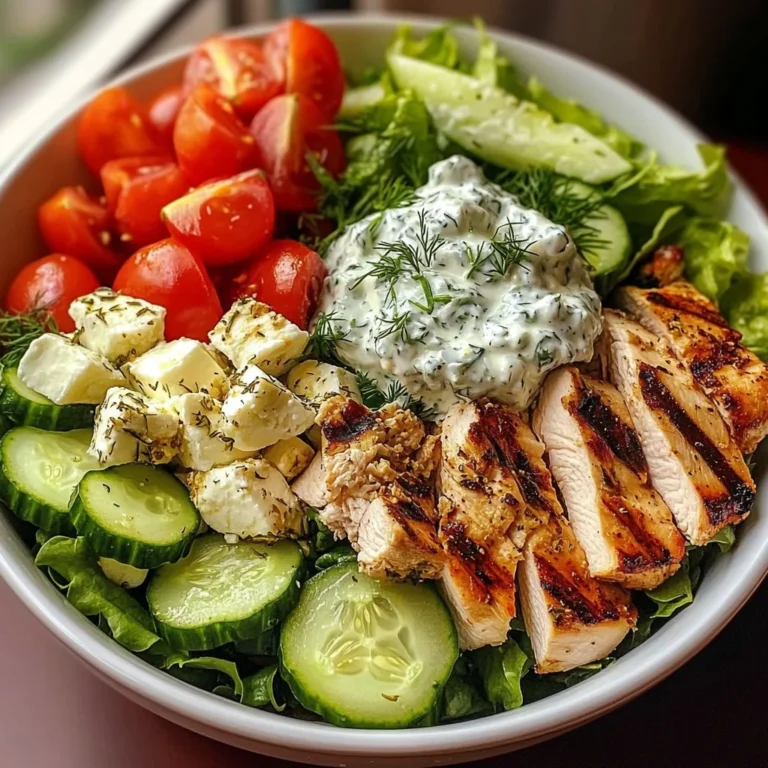 Greek Chicken Salad Bowl with Tzatziki & Feta
