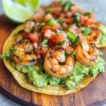 Grilled Shrimp Tostadas with Guacamole & Pico de Gallo