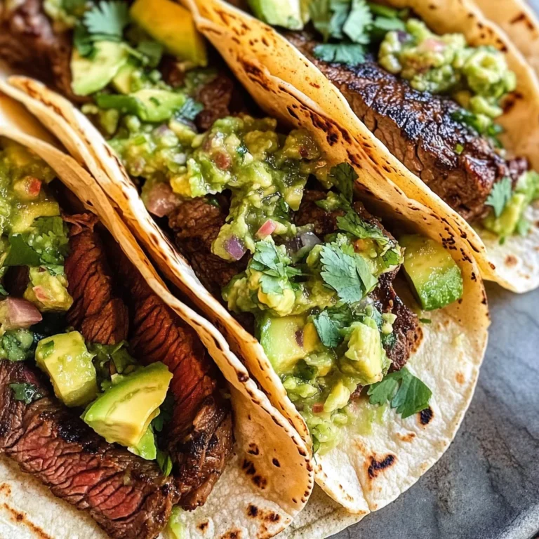 Grilled Steak Tacos with Avocado Salsa