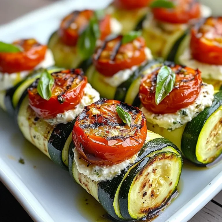 Grilled Zucchini Rollups with Lemon-Basil Ricotta & Slow Roasted Tomatoes