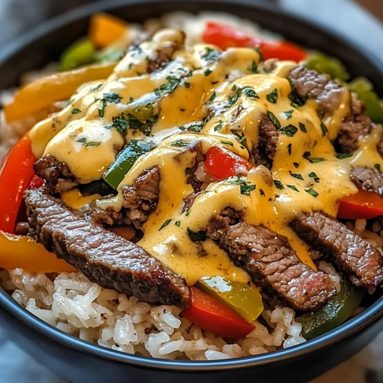High Protein Philly Cheesesteak Rice Bowls
