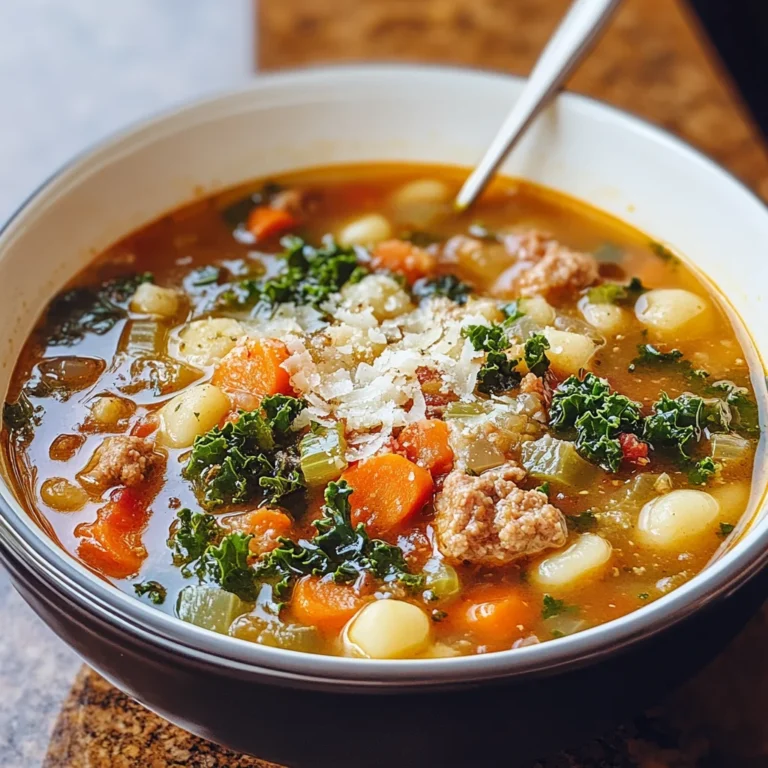 Italian Vegetable Soup with Spicy Sausage