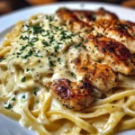 Mozzarella Alfredo Chicken Linguine with Parmesan Garlic