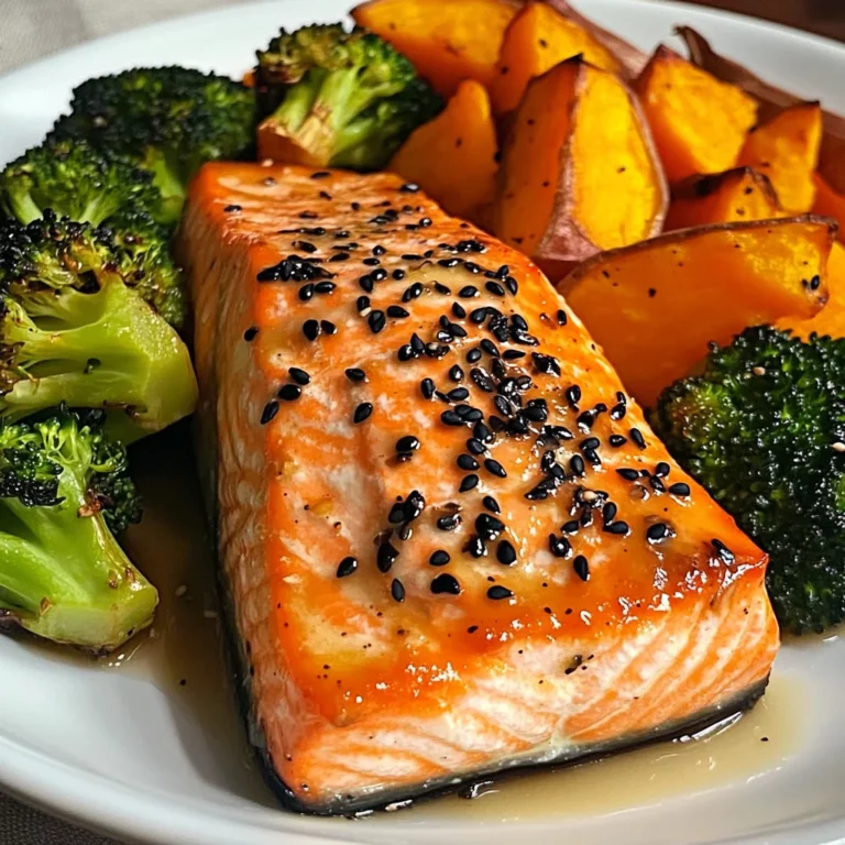 Sesame Glazed Salmon with Sweet Potato Wedges & Broccoli