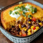 Southwest Beef Cornbread Casserole