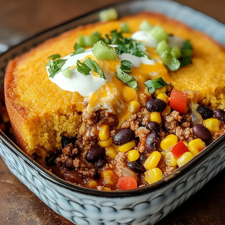 Southwest Beef Cornbread Casserole