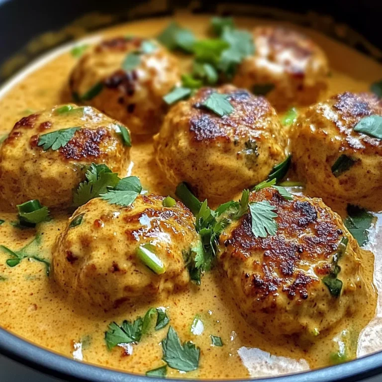 Thai Chicken Meatballs in Coconut Curry Sauce