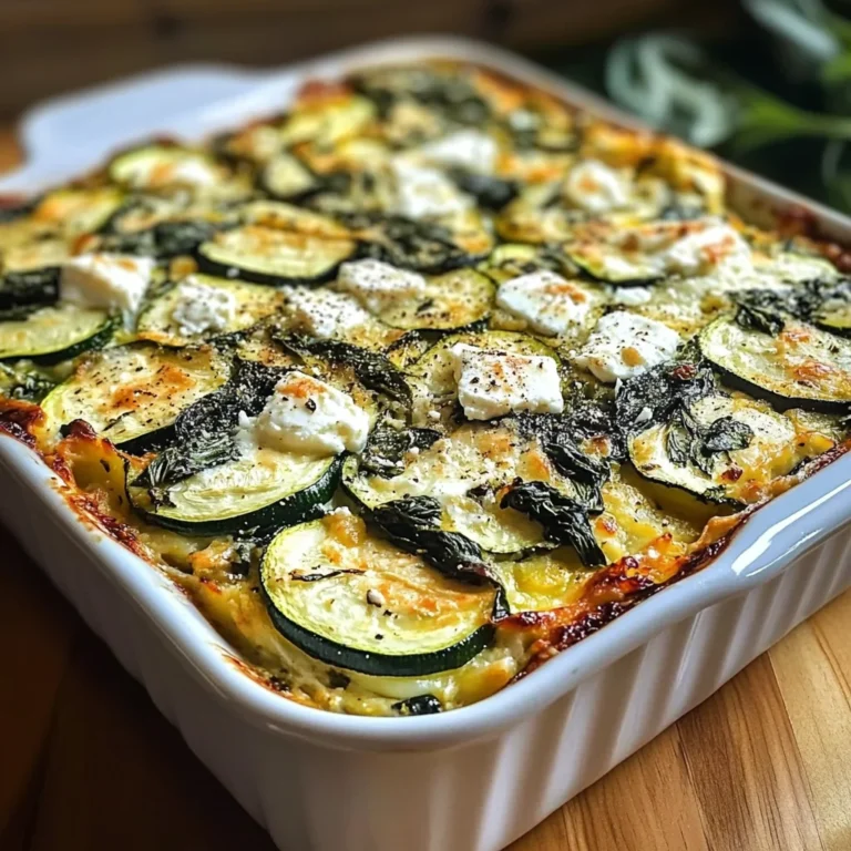 Zucchini Spinach and Feta Casserole