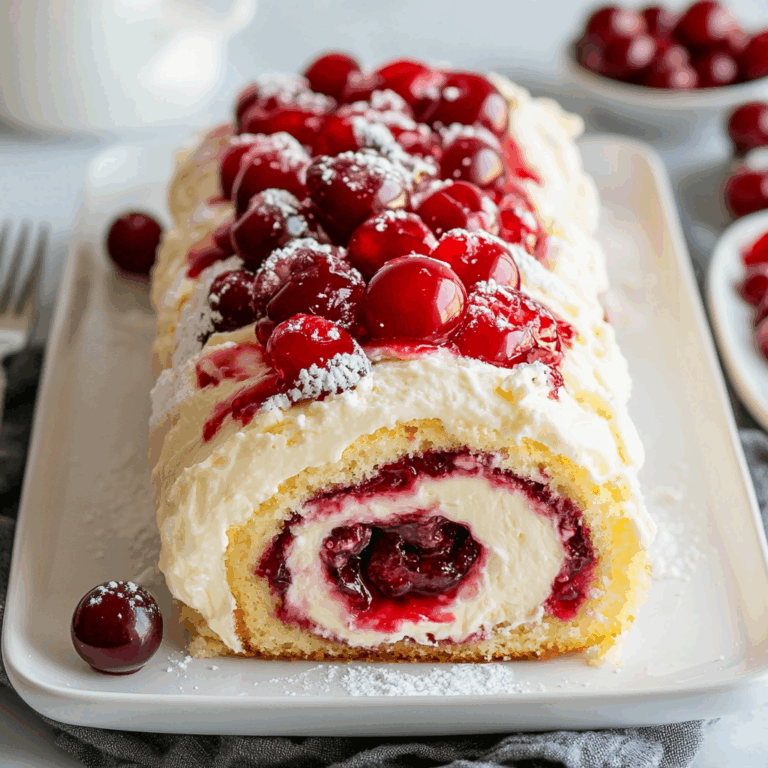 Heavenly Cherry Cheesecake Cake Roll Recipe