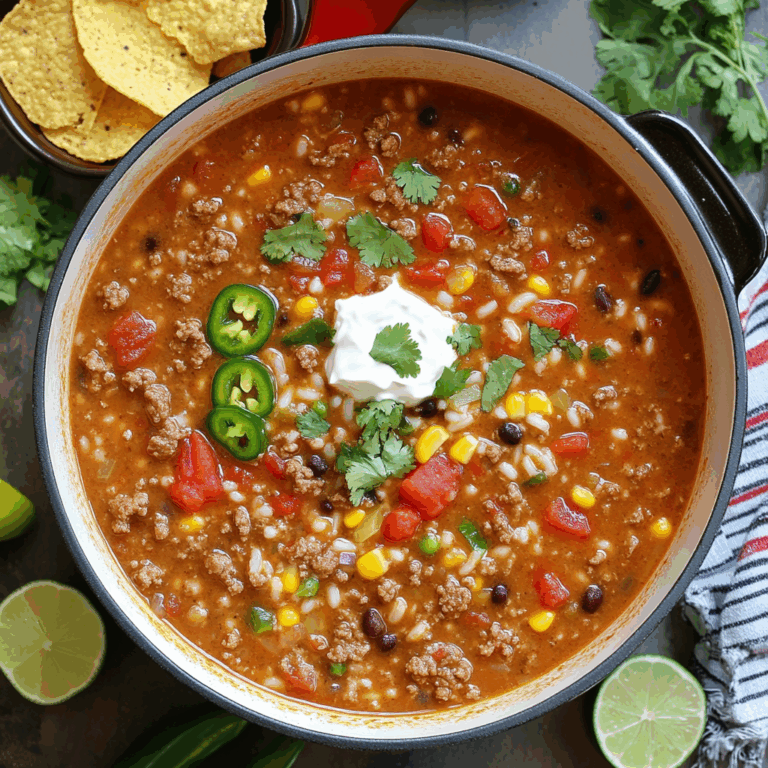 Mexican Beef and Rice Soup