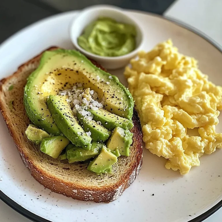 Avocado Toast & Fluffy Scramble with Iced Matcha