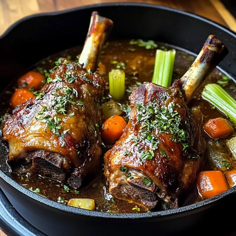 Braised Lamb Shanks with Aromatic Herb Gravy and Root Vegetables