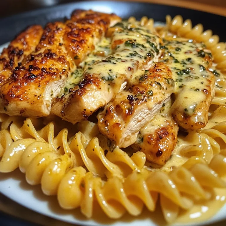 Cheesy Garlic Chicken with Twisted Pasta in Velveeta Cream Sauce