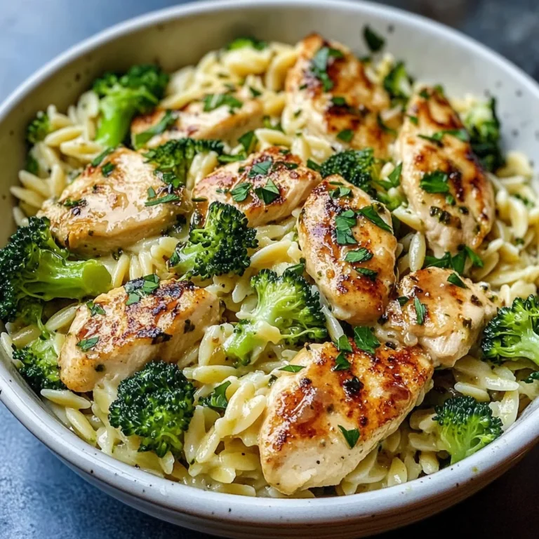 Creamy Chicken and Broccoli Orzo Bowl
