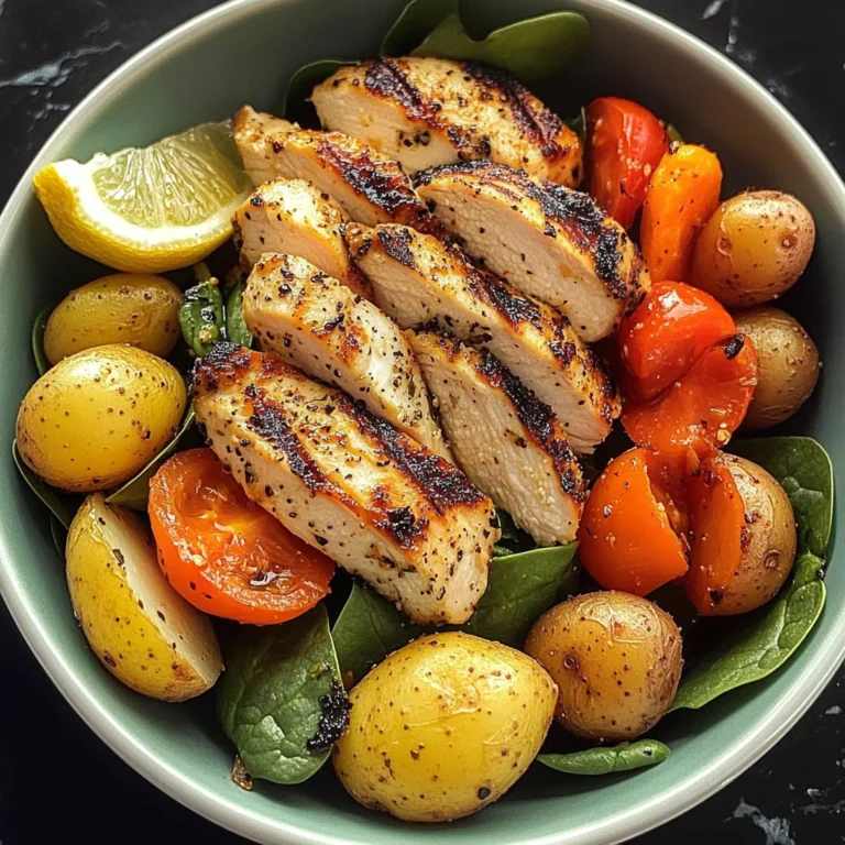Grilled Chicken & Root Veggie Bowl with Spinach & Lemon