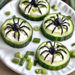 Keto Spider Cucumber Appetizer Bites