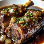 Red Wine Lamb Shanks with Garlic & Onions