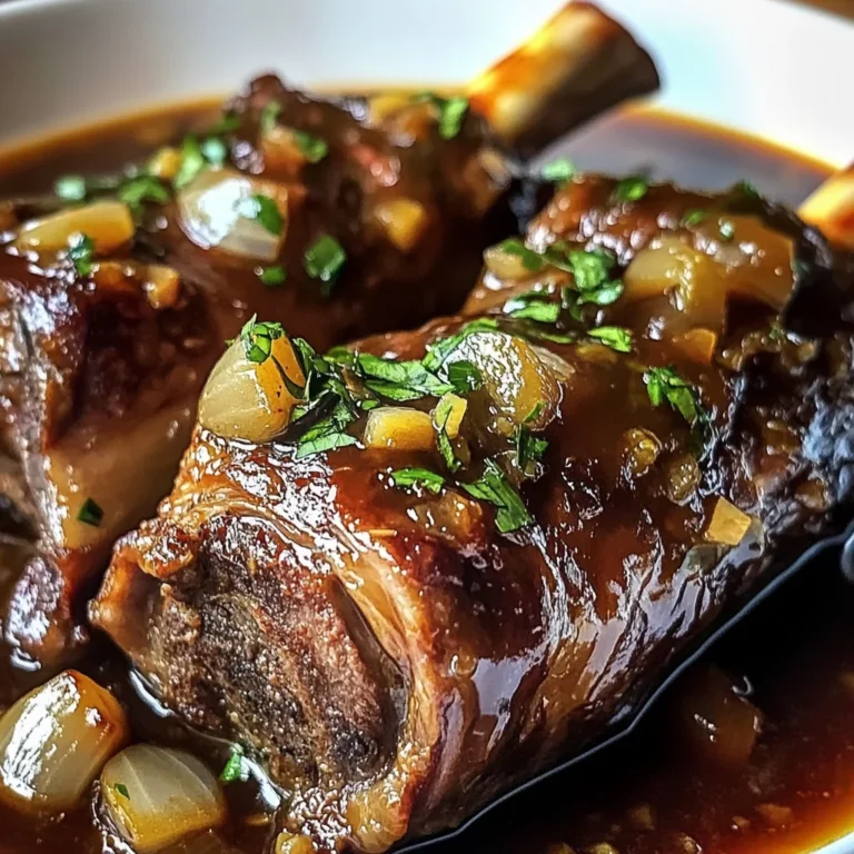 Red Wine Lamb Shanks with Garlic & Onions
