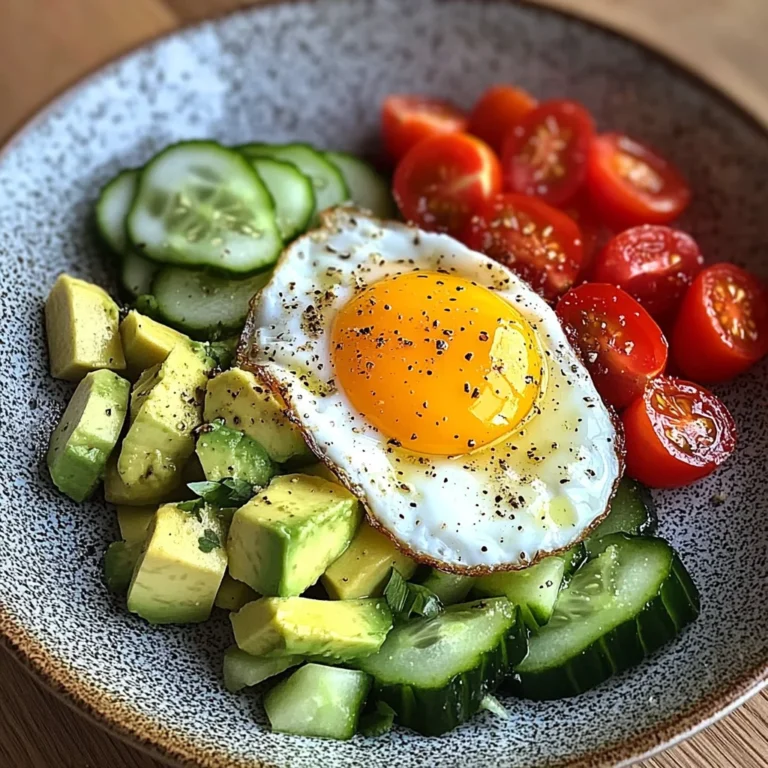Sunny Egg with Avocado-Cucumber Tomato Salad
