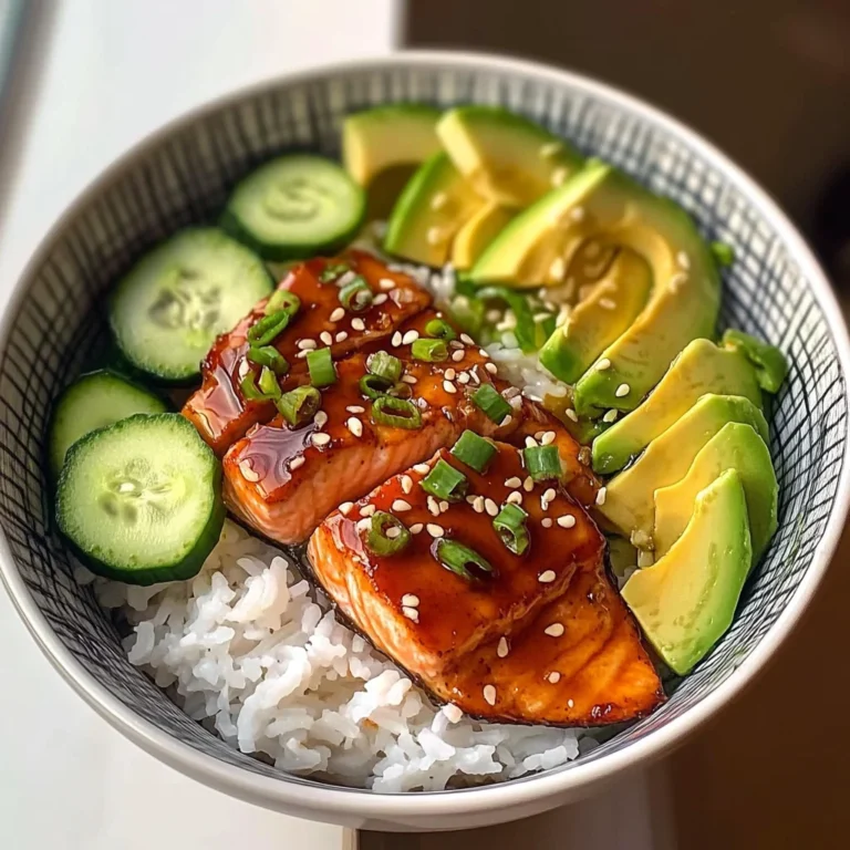 Teriyaki Salmon Bowl with Avocado & Cucumber